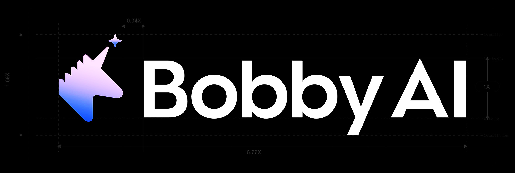 Bobby AI logo construction and proportion guide
