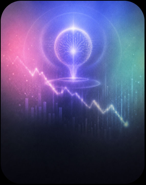 Abstract AI market intelligence illustration
