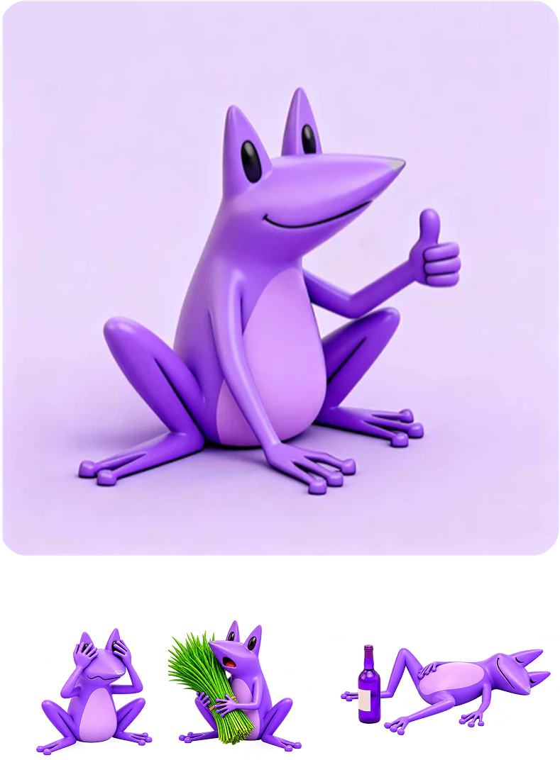 Bobby, RockFlow's frog brand mascot and character variations