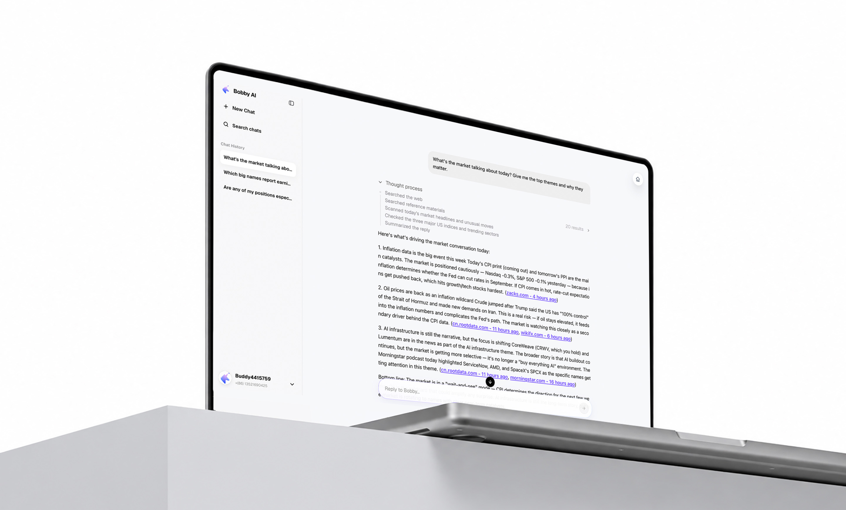 Bobby AI editorial website displayed on a laptop